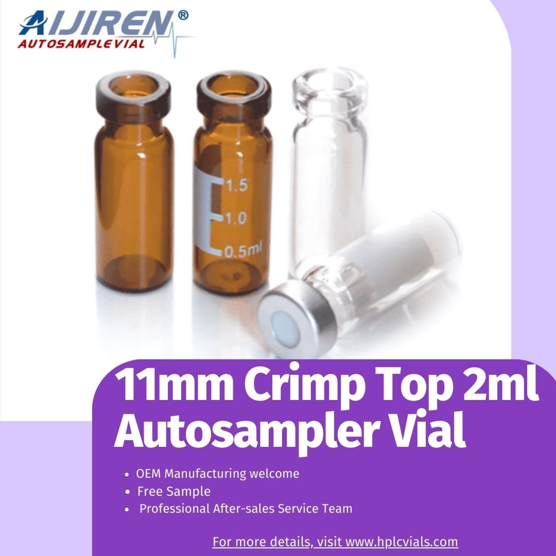 11mm Crimp Top 2ml Autosampler Vial for Lab