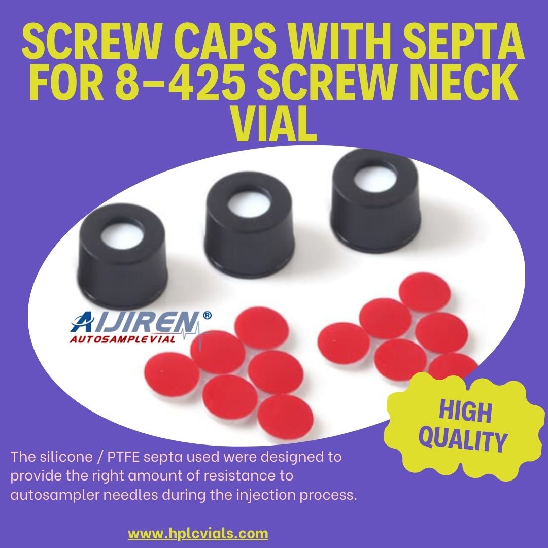 Aijiren Screw Caps with Septa for 8-425 Screw Neck Vial