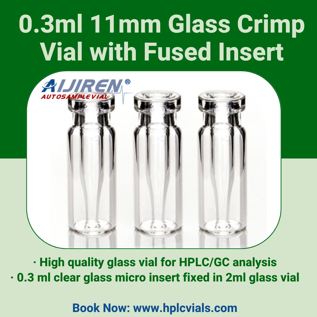 Aigiren 0.3ml 11mm Glass Crimp Vial with Fused Insert for Sale