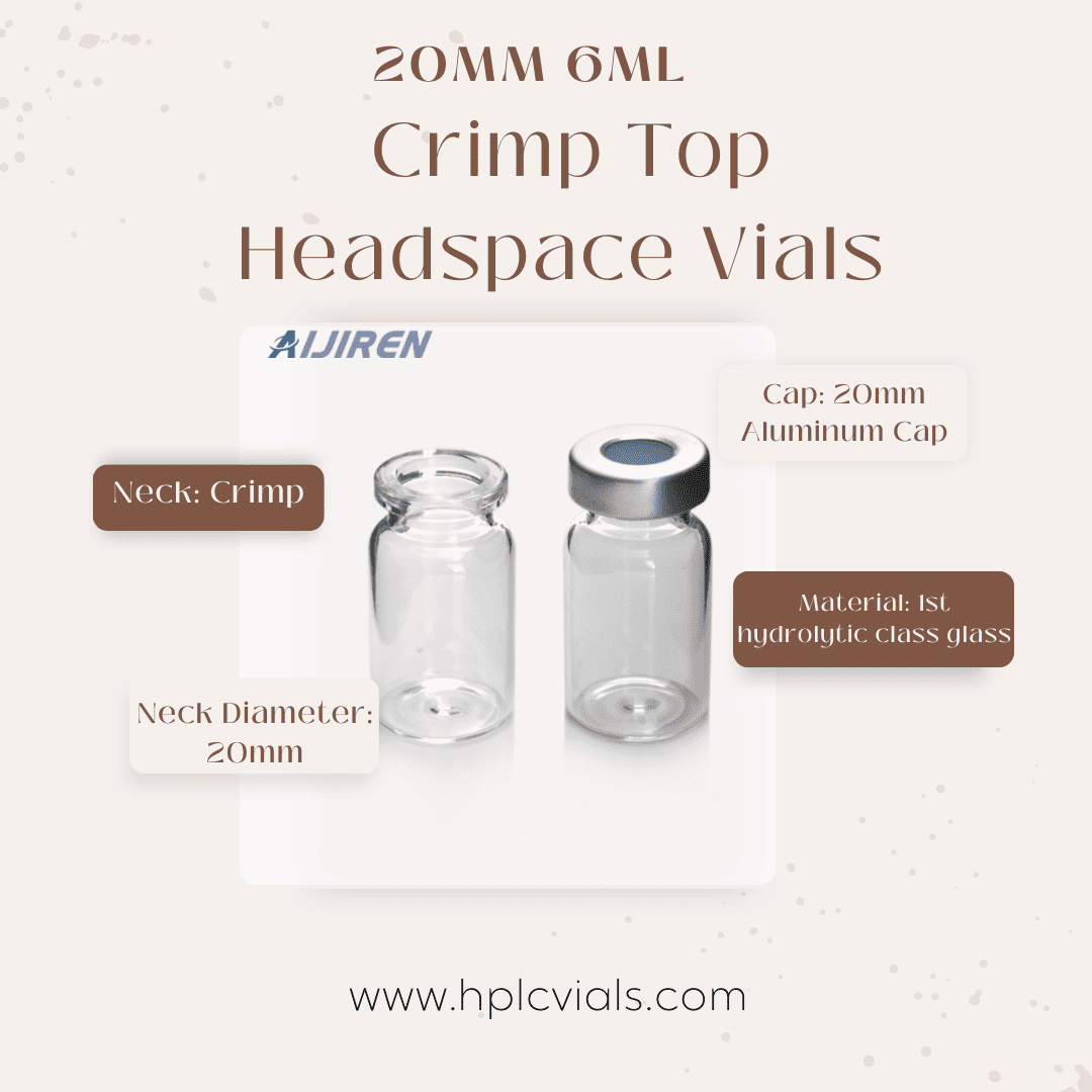 High Quality 20mm 6ml Crimp Top Headspace Vials for Karl Fischer