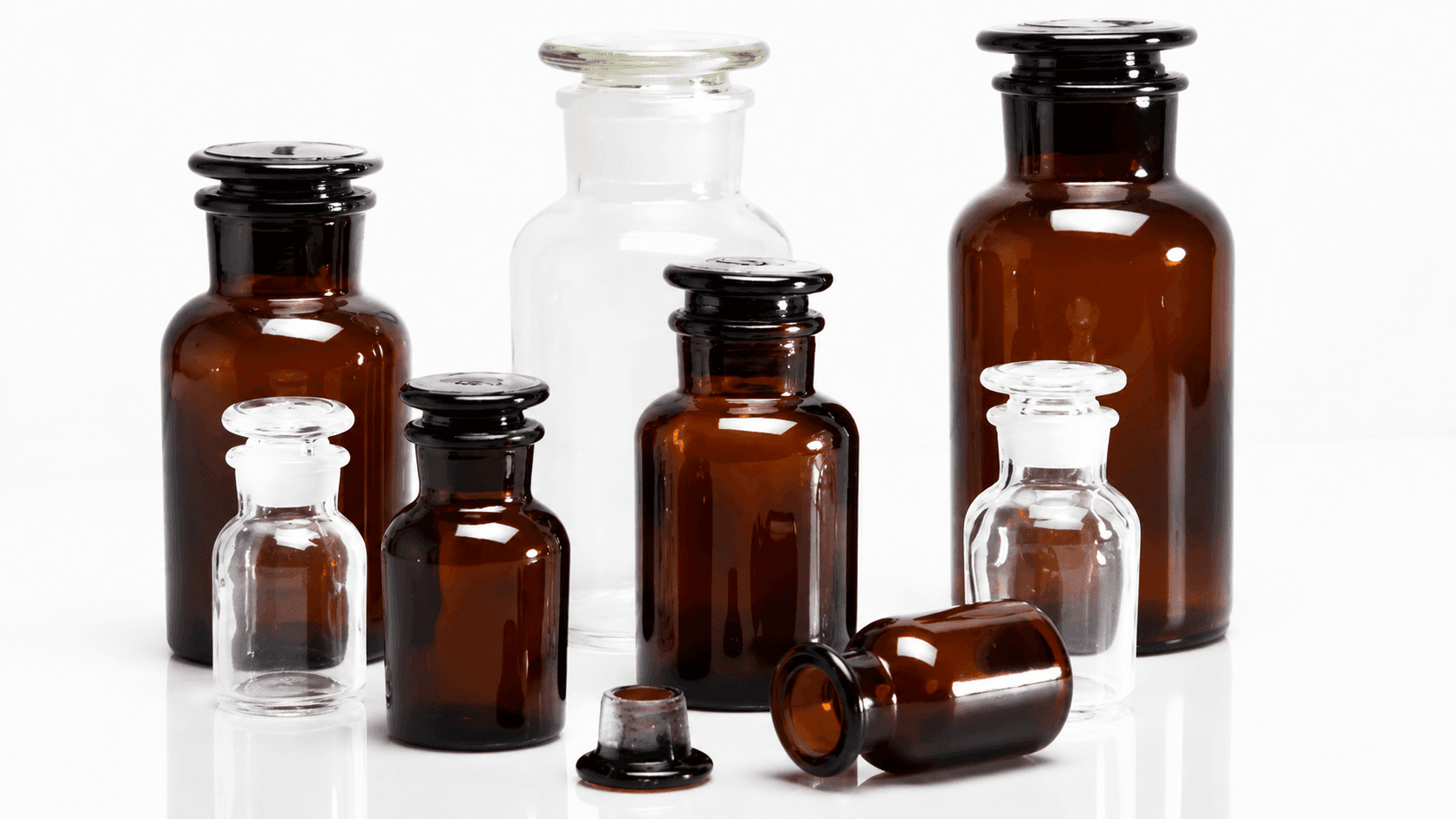Ground Glass Wide-Mouth Bottle
