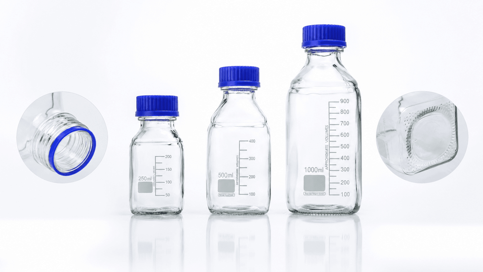 Square Reagent Bottle with Cap
